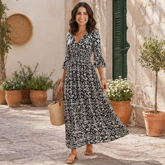 Floral V-Neck Maxi Dress