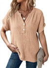 Relaxed Cotton V-Neck Top