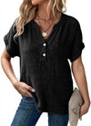 Relaxed Cotton V-Neck Top