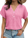 Relaxed Cotton V-Neck Top