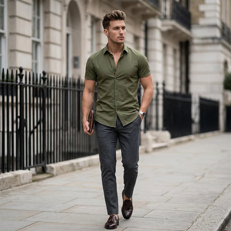 Mens Non-Iron Button Up Shirt