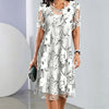 Floral Chiffon A-Line Dress
