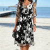 Floral Chiffon A-Line Dress