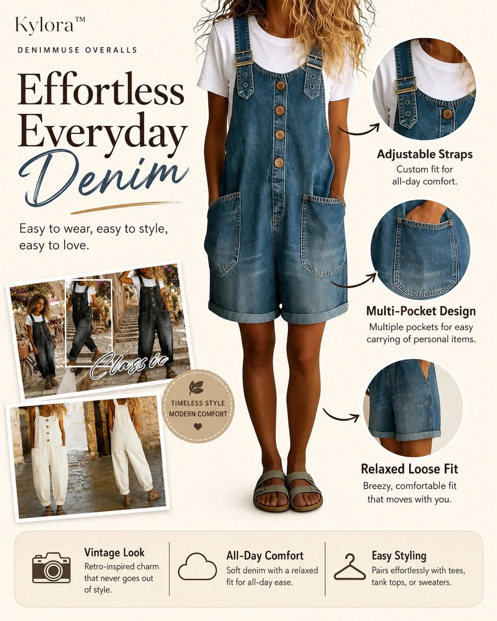 Women's Casual Denim Overalls – Long & Short Styles