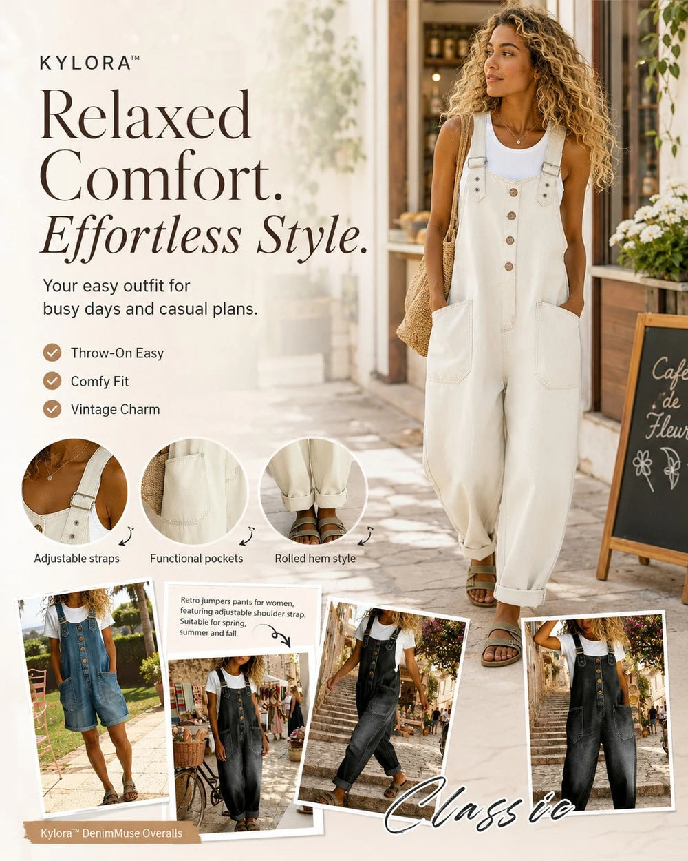 Women's Casual Denim Overalls – Long & Short Styles