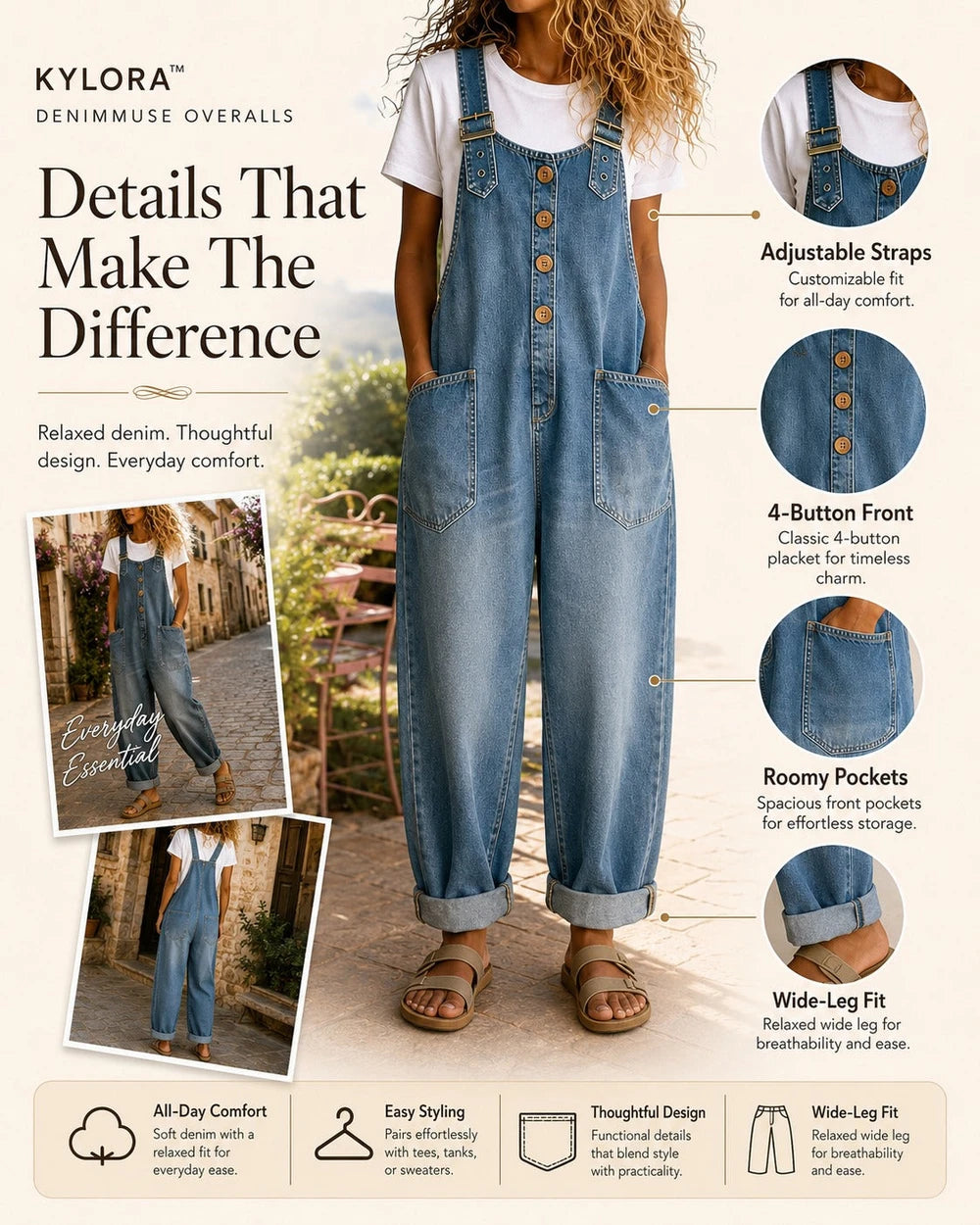 Women's Casual Denim Overalls – Long & Short Styles
