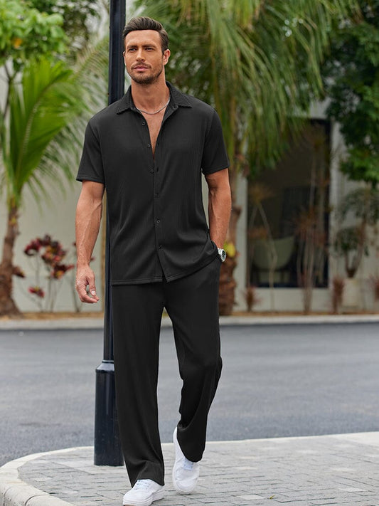 Men's 2 Piece Summer Casual Shirt Set