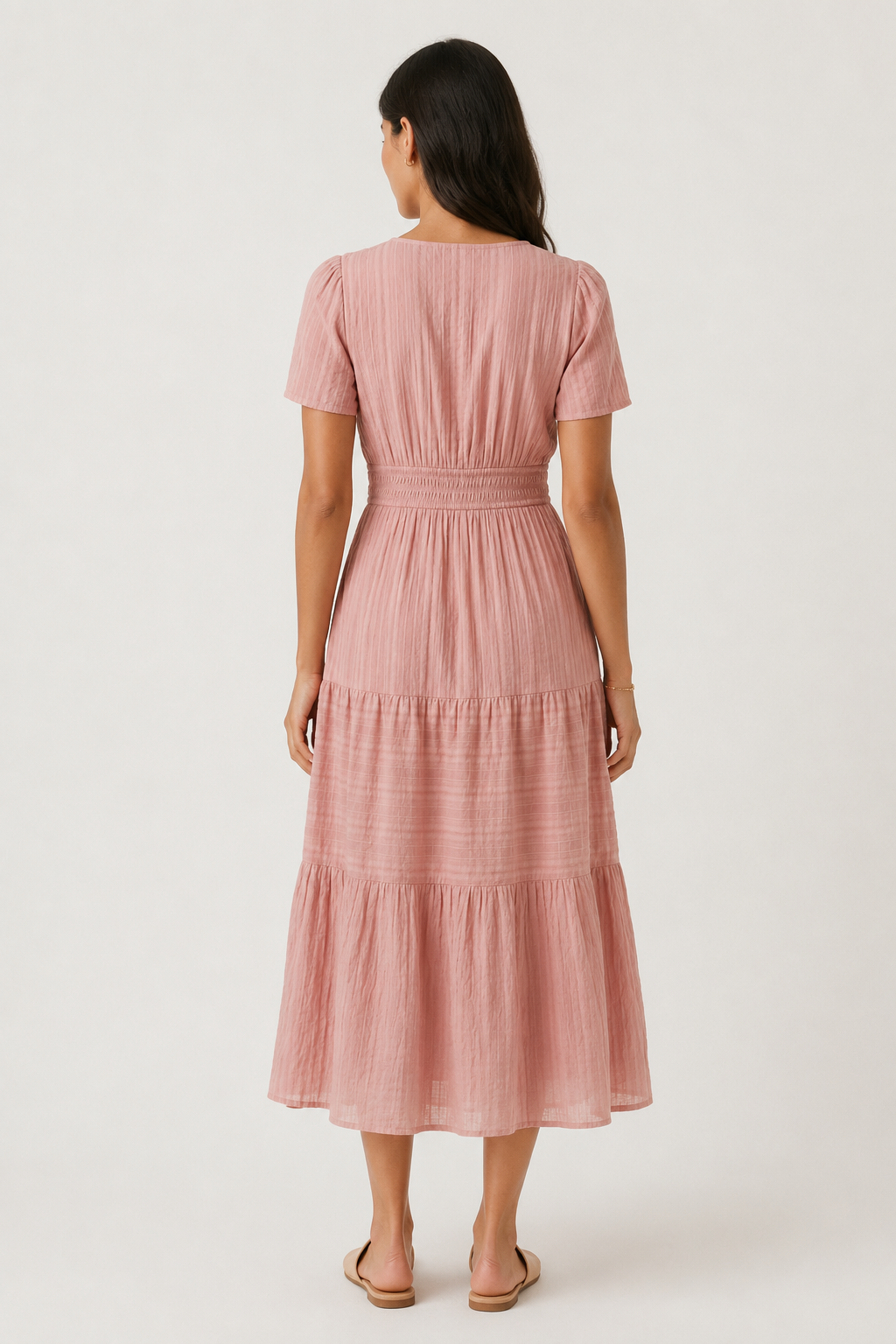 Solene Cotton Midi Dress - Elegant Everyday Summer Dress with Pockets