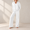 Women's Relaxed Two-Piece Set – Long Sleeve Top & Wide-Leg Pants