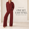 Women's Relaxed Two-Piece Set – Long Sleeve Top & Wide-Leg Pants