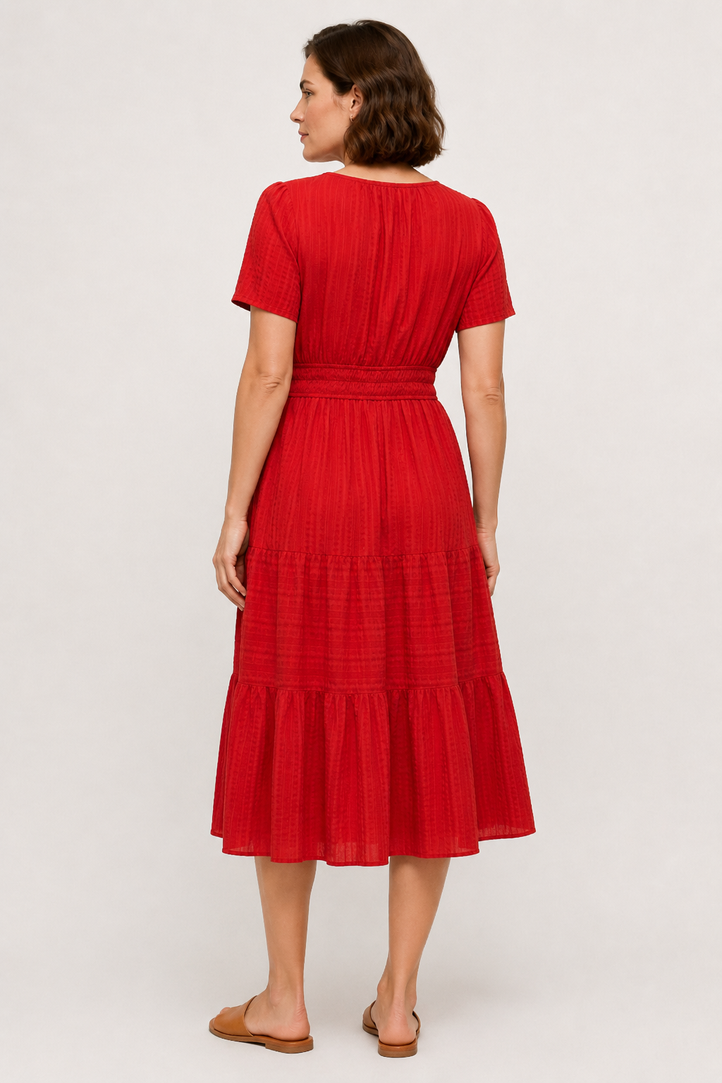 Solene Cotton Midi Dress - Elegant Everyday Summer Dress with Pockets