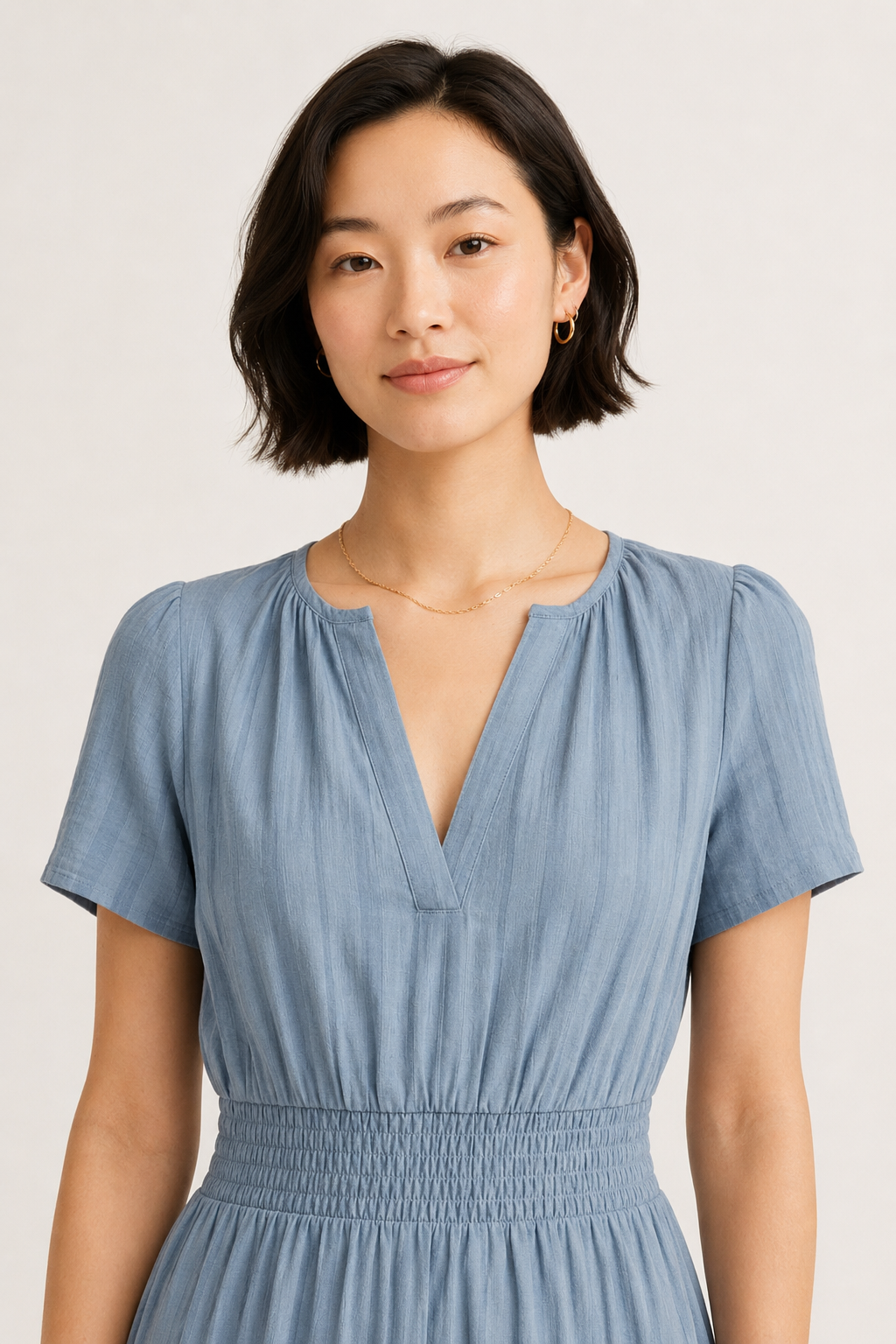 Solene Cotton Midi Dress - Elegant Everyday Summer Dress with Pockets