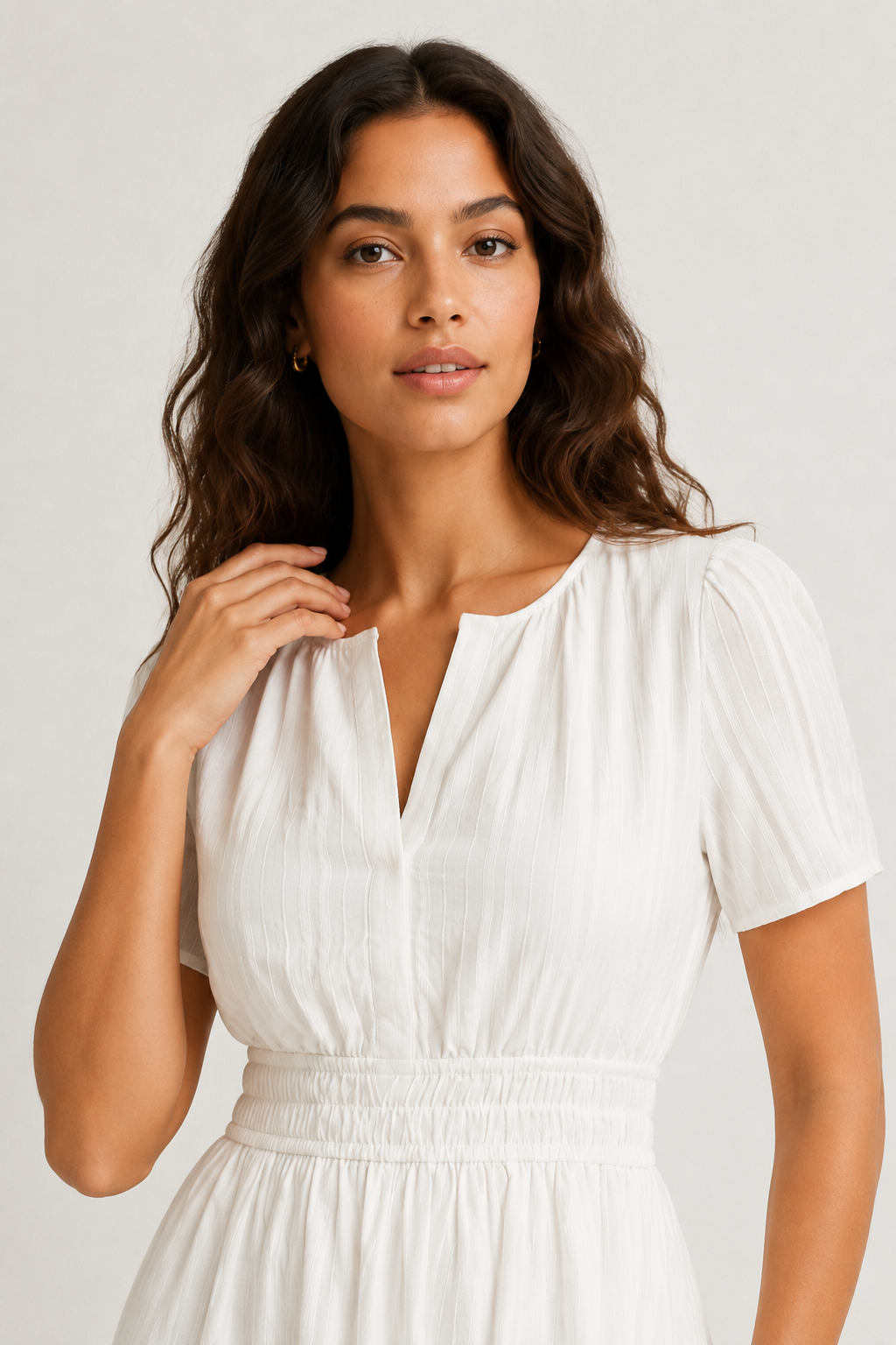 Solene Cotton Midi Dress - Elegant Everyday Summer Dress with Pockets