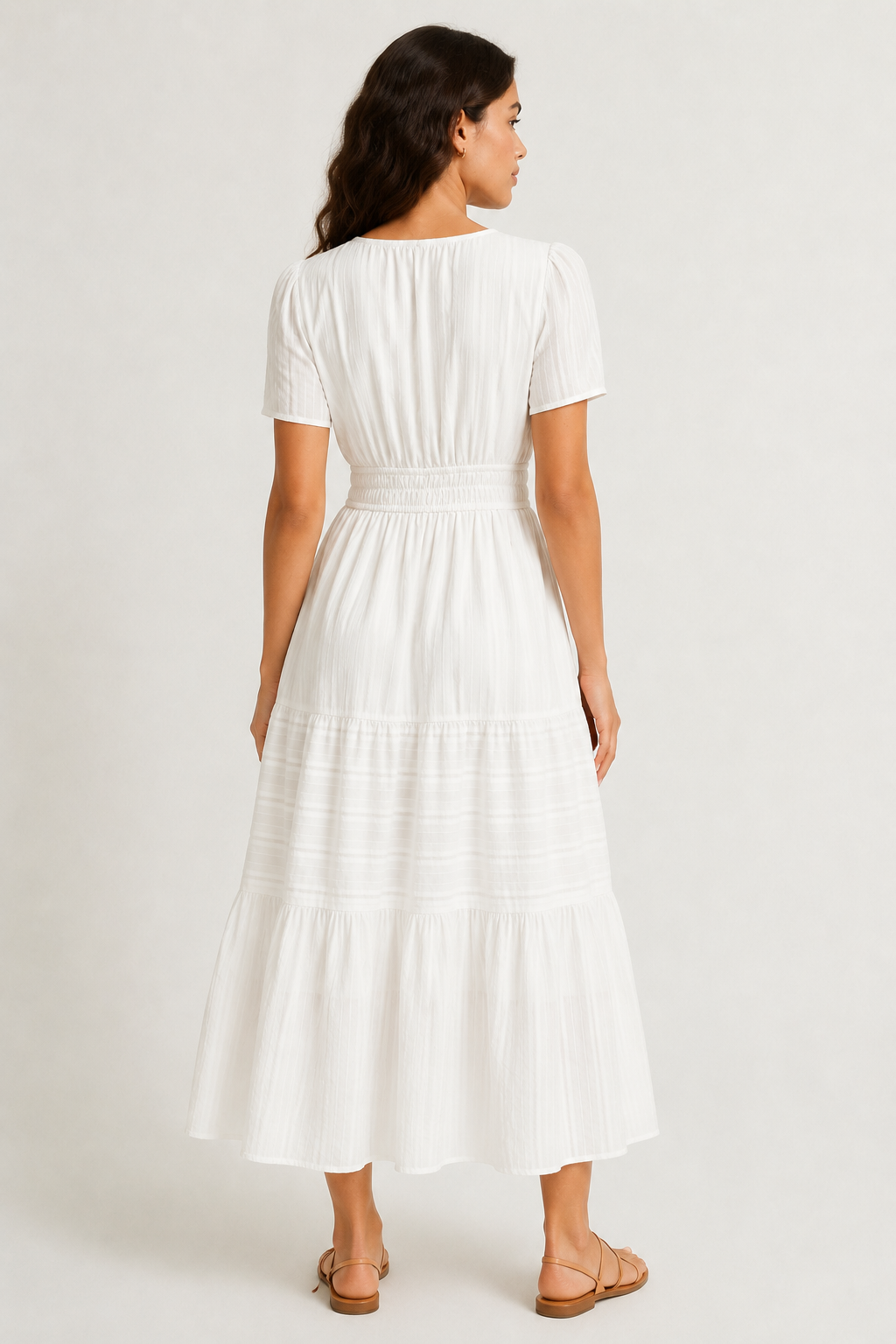 Solene Cotton Midi Dress - Elegant Everyday Summer Dress with Pockets