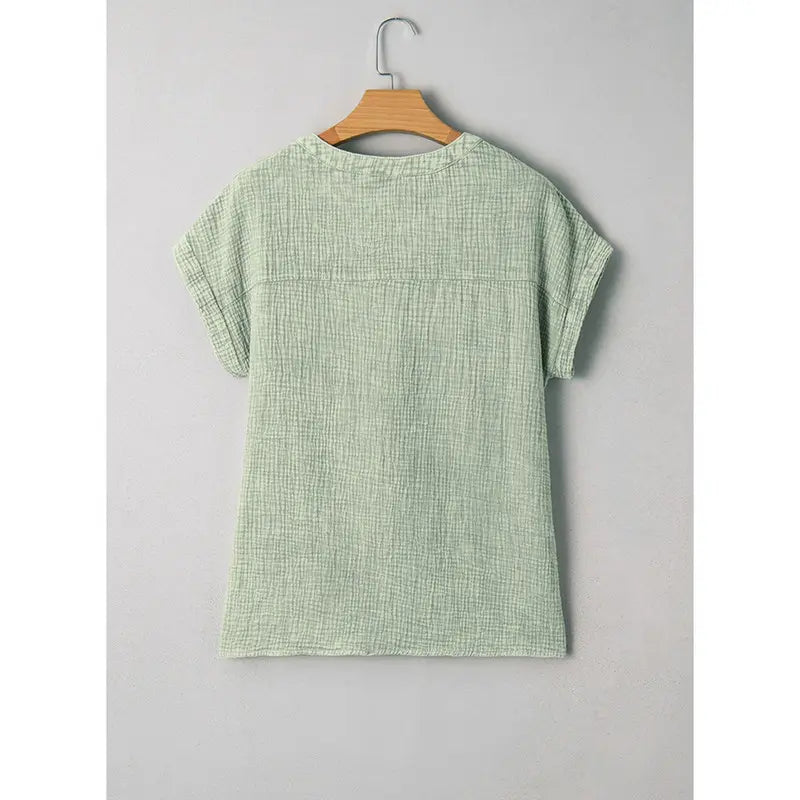 Women's Relaxed Cotton V-Neck Summer Top