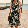 Floral Chiffon A-Line Dress