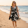 Floral Chiffon A-Line Dress