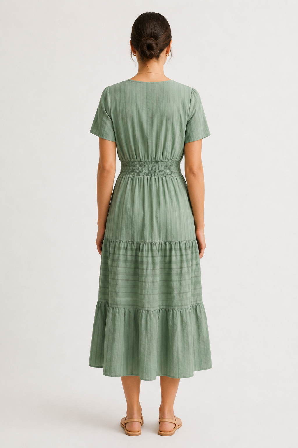 Solene Cotton Midi Dress - Elegant Everyday Summer Dress with Pockets