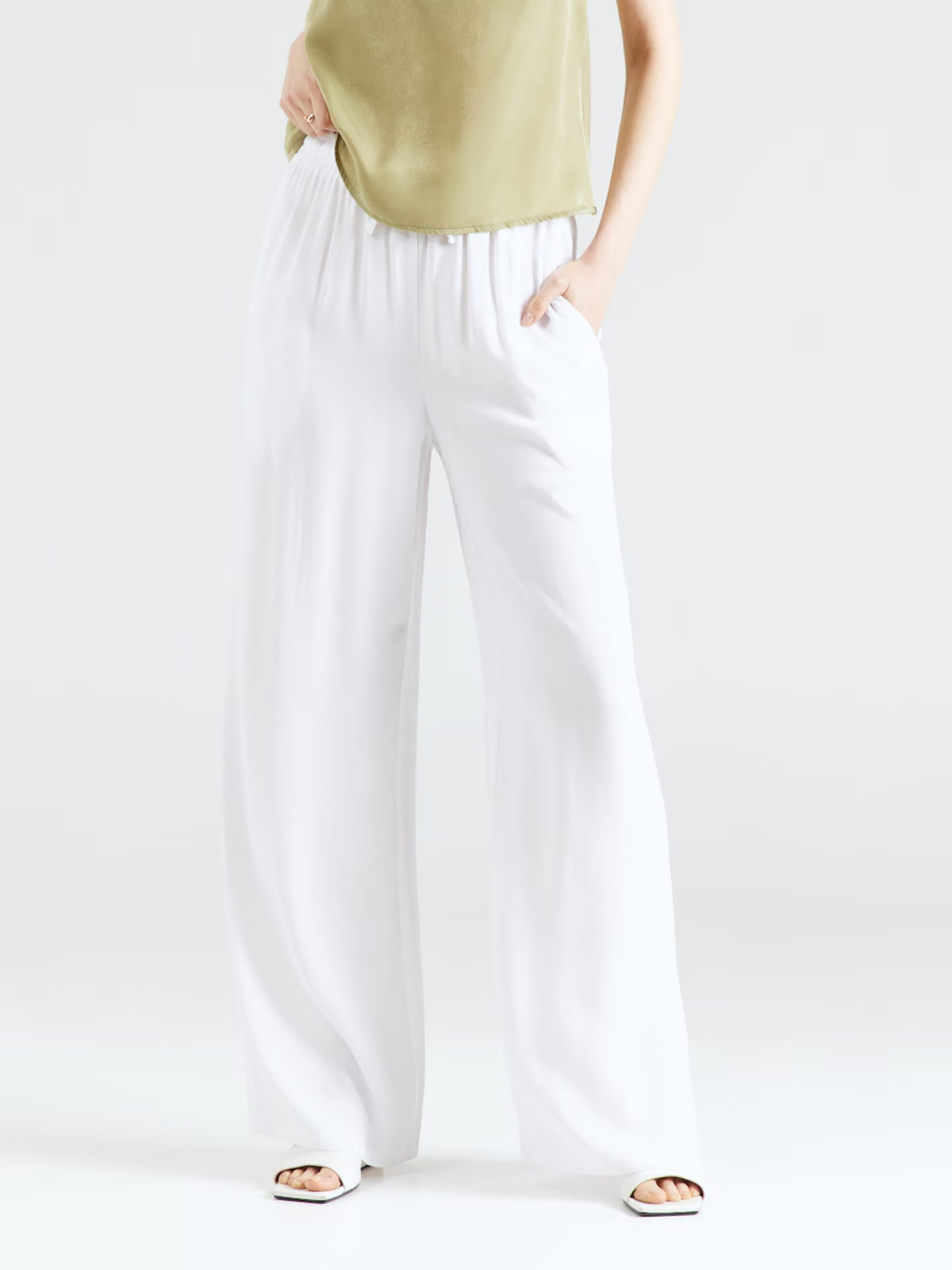 Women's Lightweight Linen-Blend Wide Leg Pants