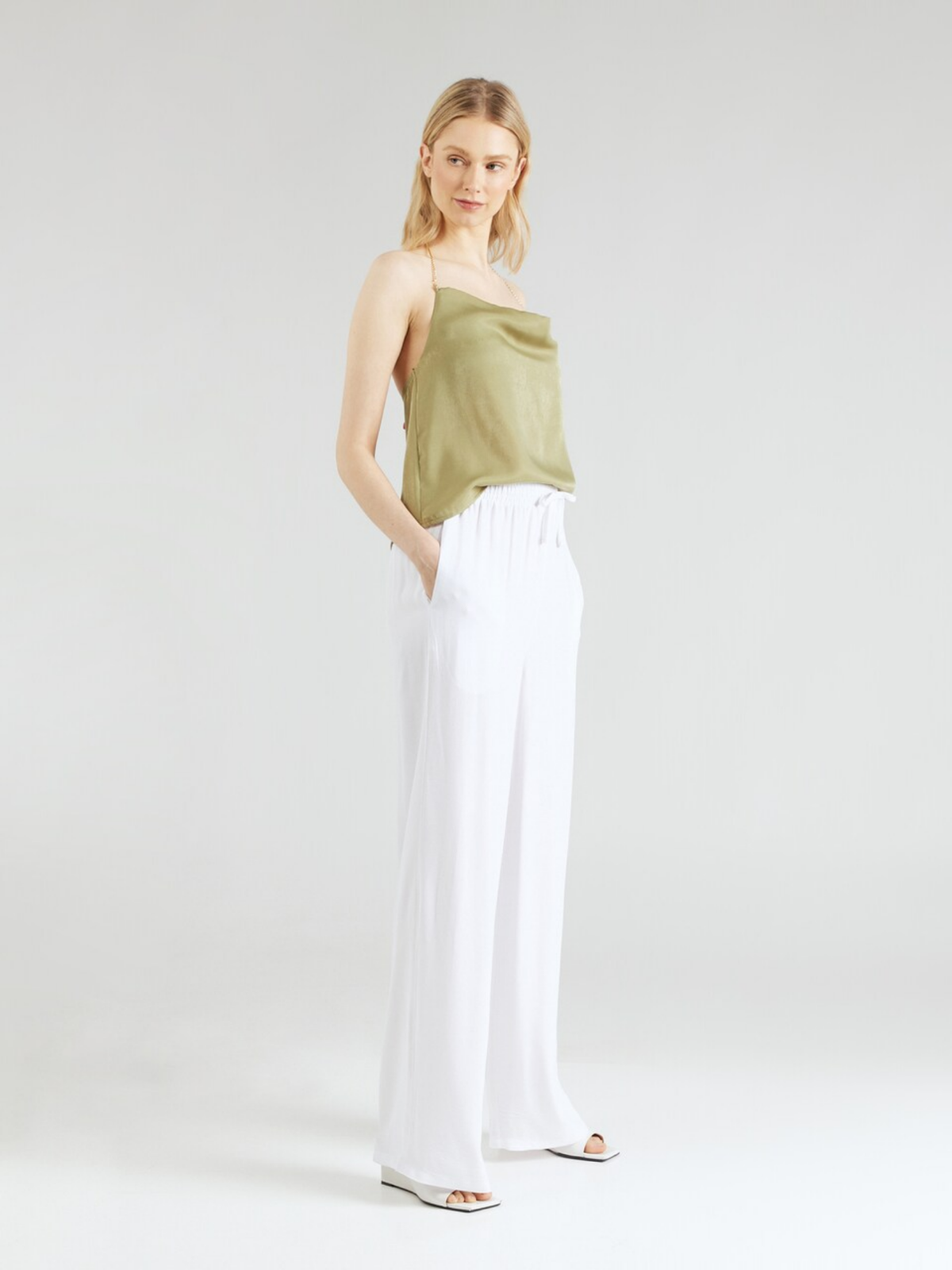 Women's Lightweight Linen-Blend Wide Leg Pants