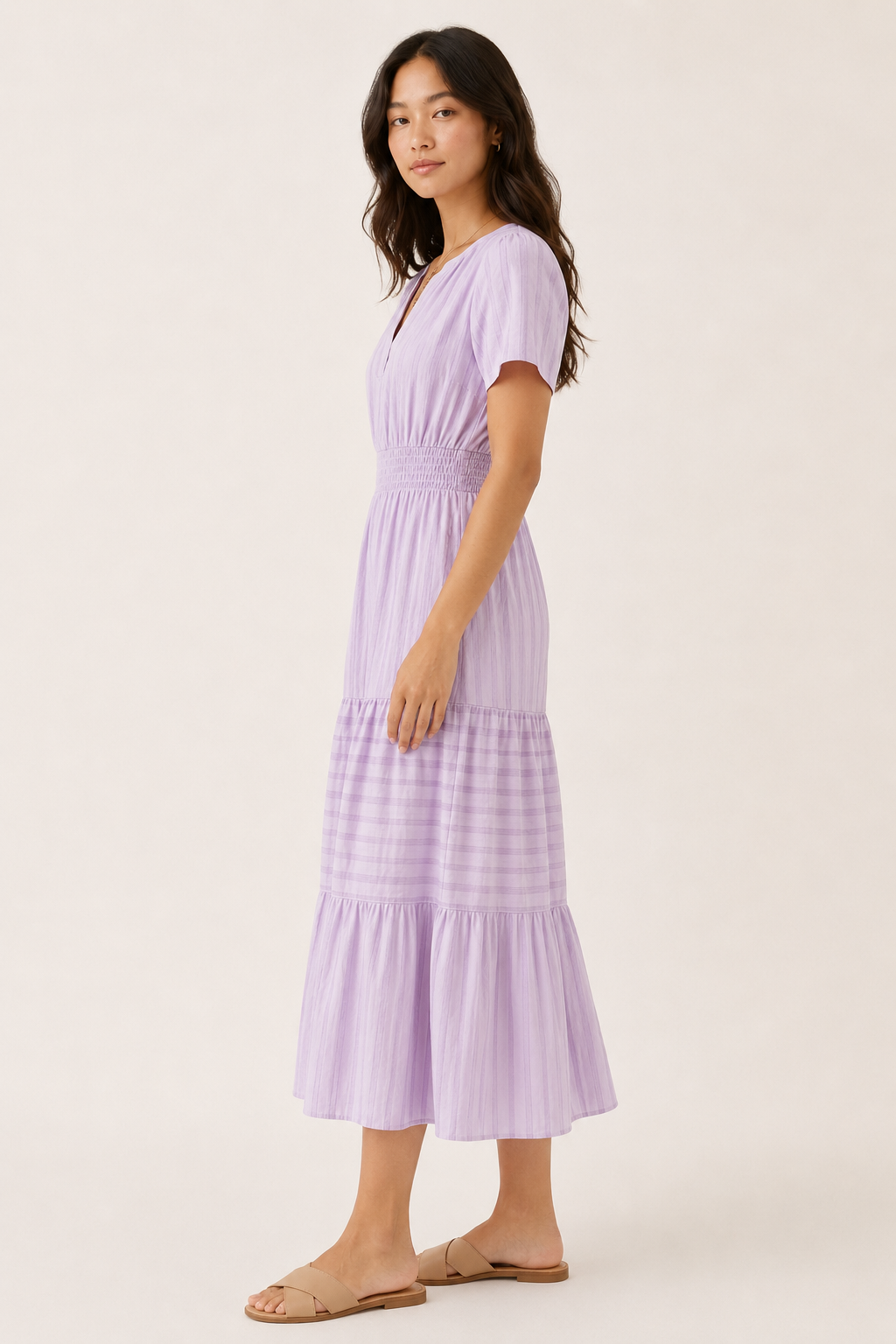 Solene Cotton Midi Dress - Elegant Everyday Summer Dress with Pockets
