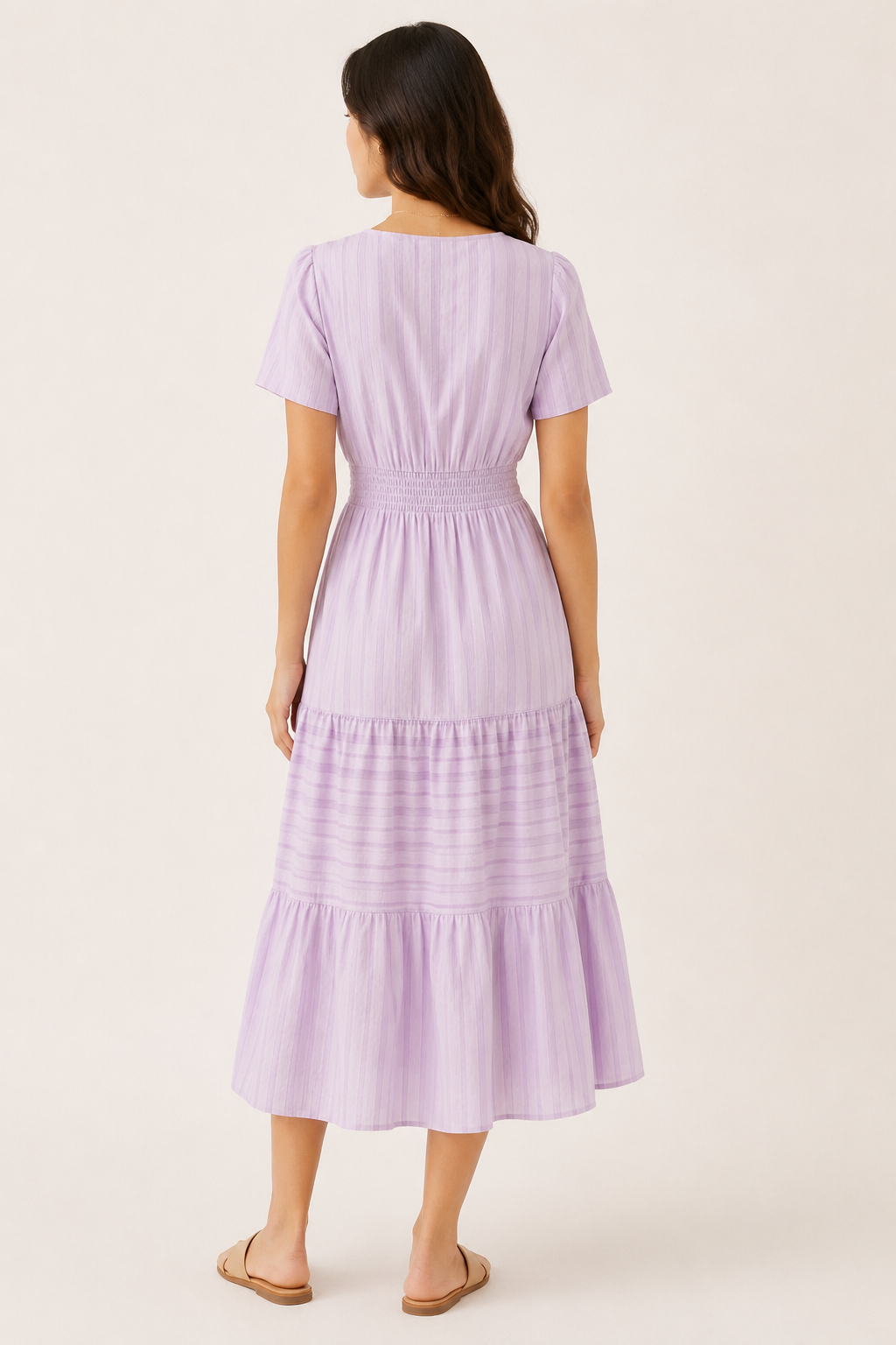 Solene Cotton Midi Dress - Elegant Everyday Summer Dress with Pockets