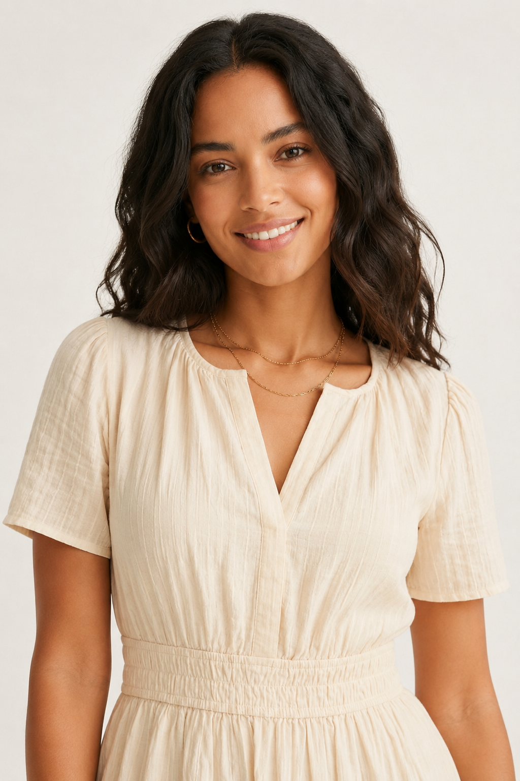 Solene Cotton Midi Dress - Elegant Everyday Summer Dress with Pockets