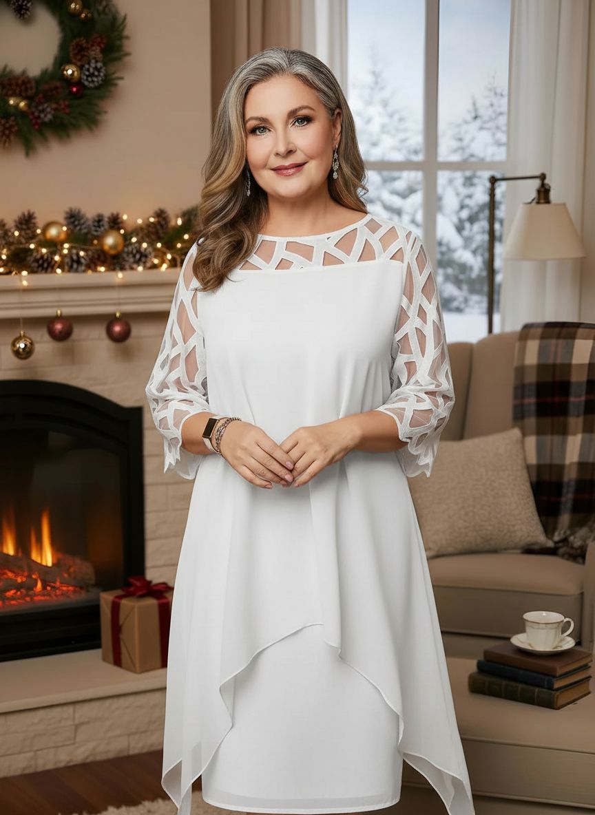 Women's Elegant Lace Midi Dress