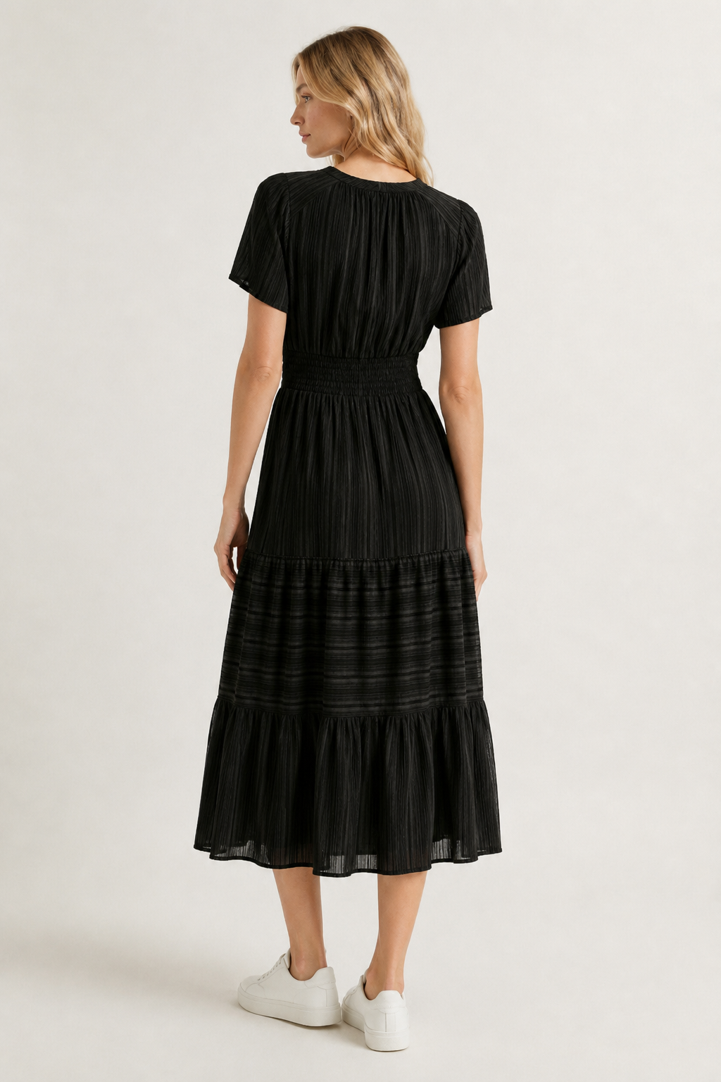 Solene Cotton Midi Dress - Elegant Everyday Summer Dress with Pockets