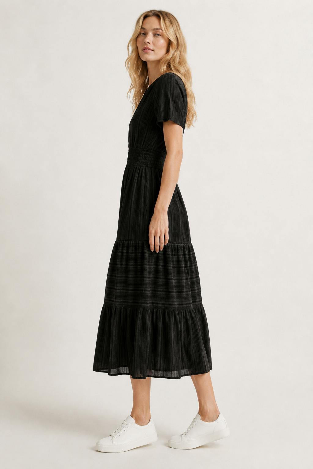 Solene Cotton Midi Dress - Elegant Everyday Summer Dress with Pockets