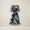 Floral Chiffon A-Line Dress